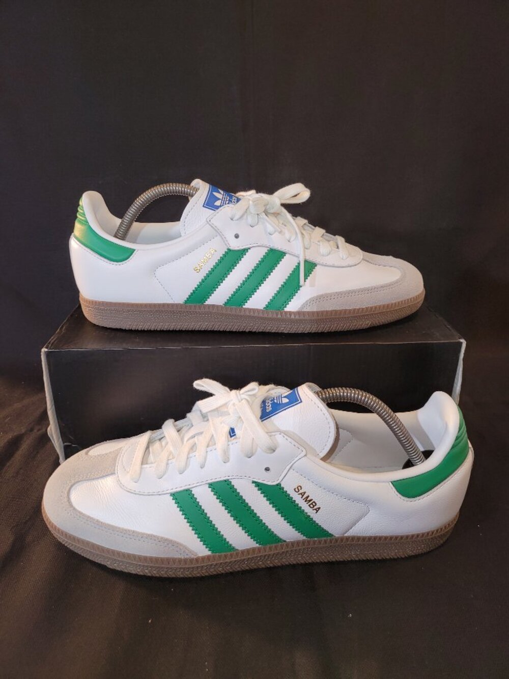 Adidas Originals Samba OG Shoes Men's Size 10 Cloud White Green IG1024 (#2429)